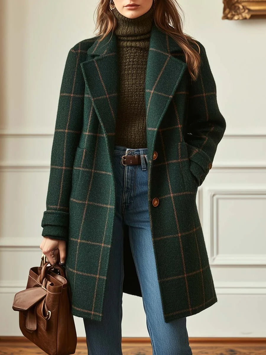 Genevieve | Women's Check Coat