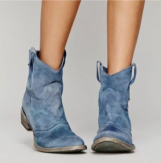 Amber | Women's Suede-Effect Western Ankle Boots