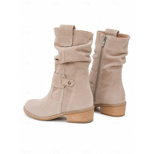 Elsie | Women's Comfort Slouch Suede Look Boots