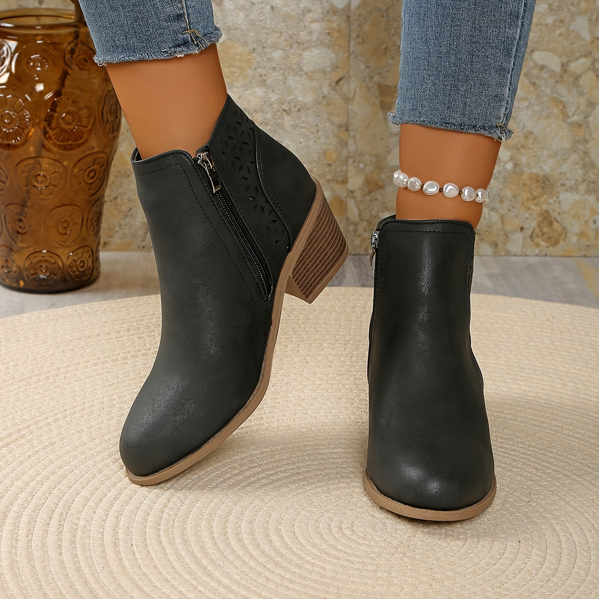 Adele | Women's Block Heel Ankle Boots