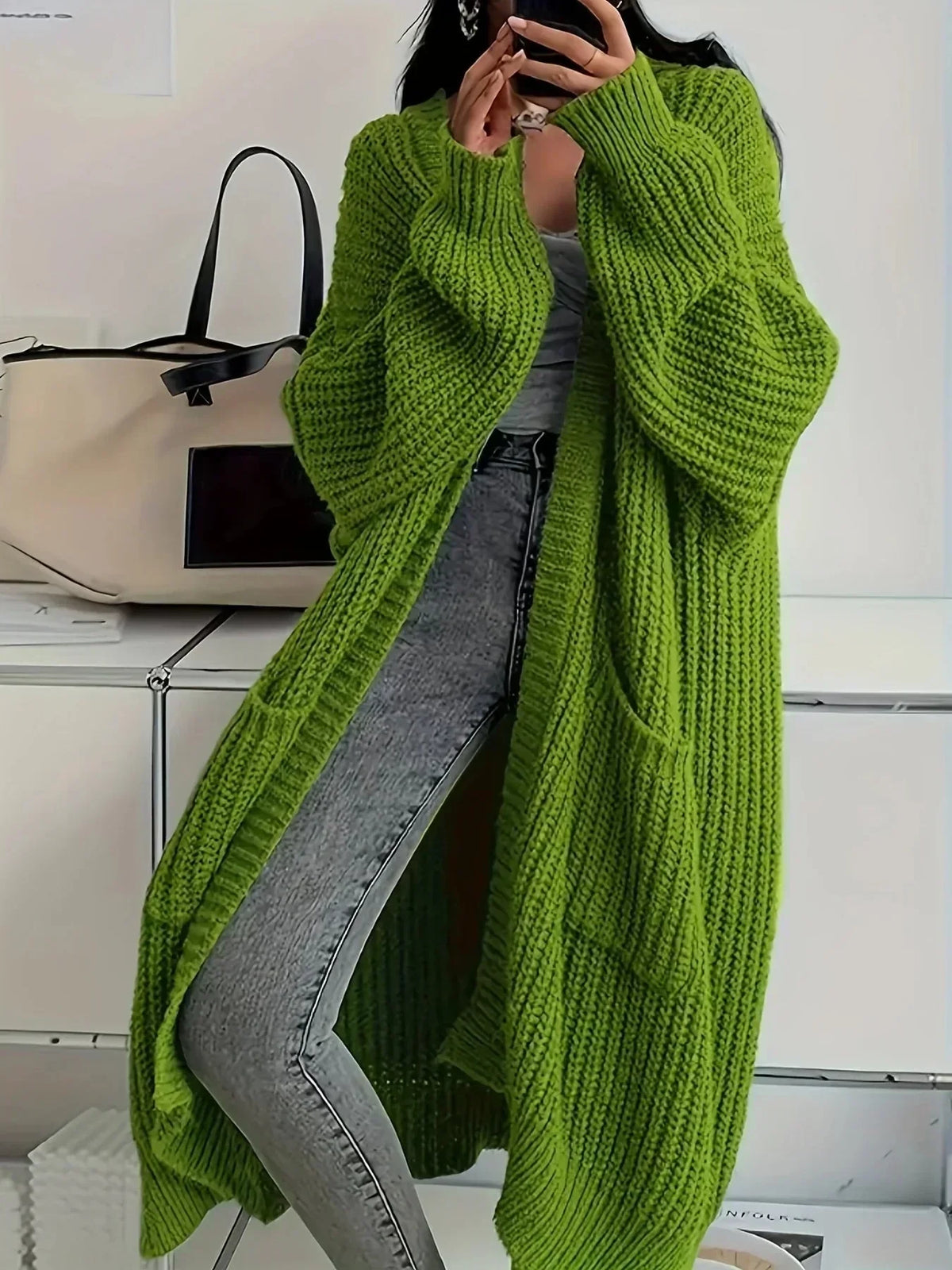 Rose | Women's Long Chunky Knit Cardigan