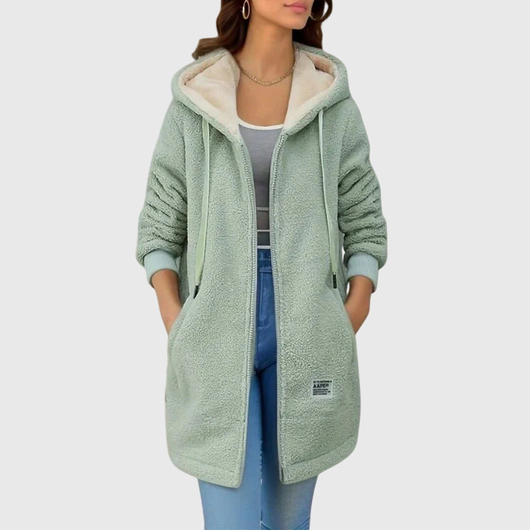 Ivy | Women's Teddy Fleece Hooded Long Jacket