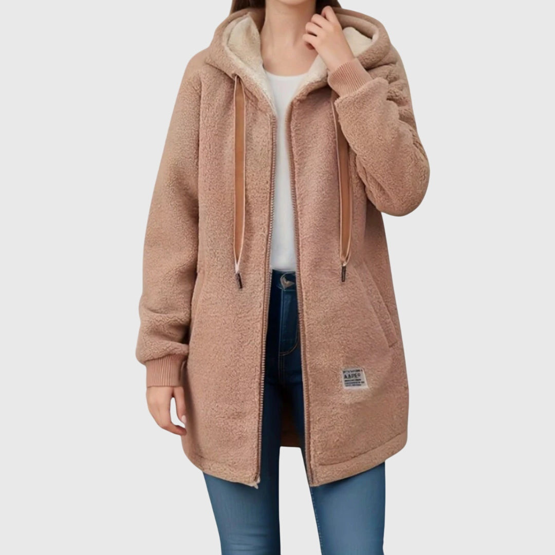 Ivy | Women's Teddy Fleece Hooded Long Jacket