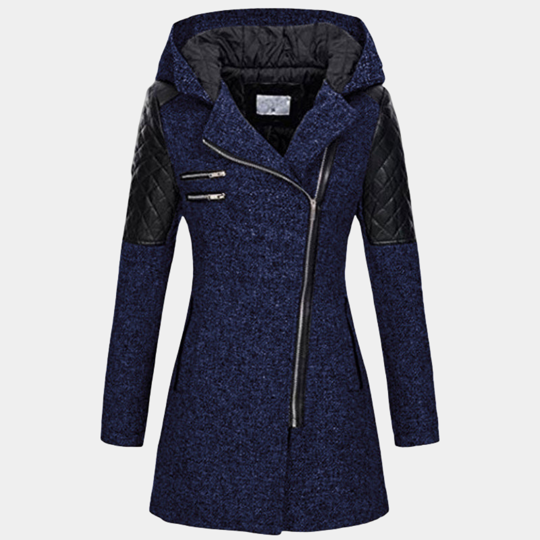Daisy | Women's Asymmetric Zip Hooded Coat