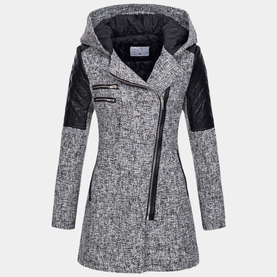 Daisy | Women's Asymmetric Zip Hooded Coat