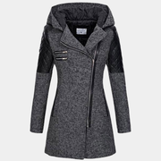 Daisy | Women's Asymmetric Zip Hooded Coat