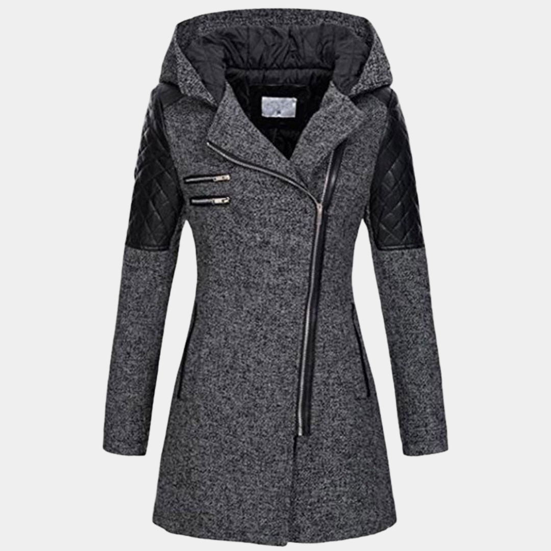 Daisy | Women's Asymmetric Zip Hooded Coat