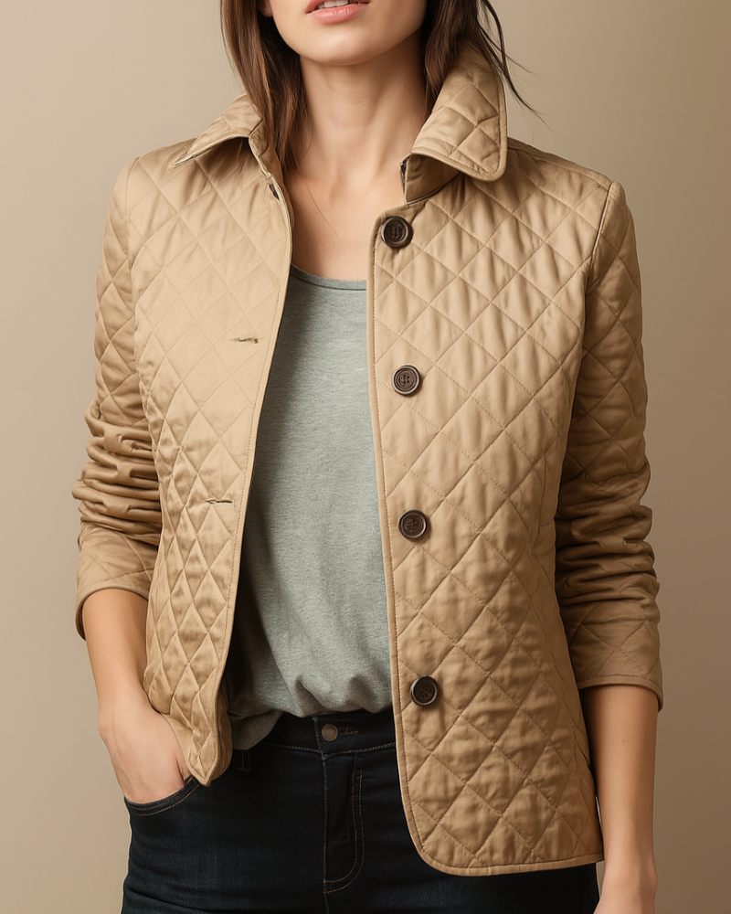 Chloe | Women's Diamond Quilted Button Jacket