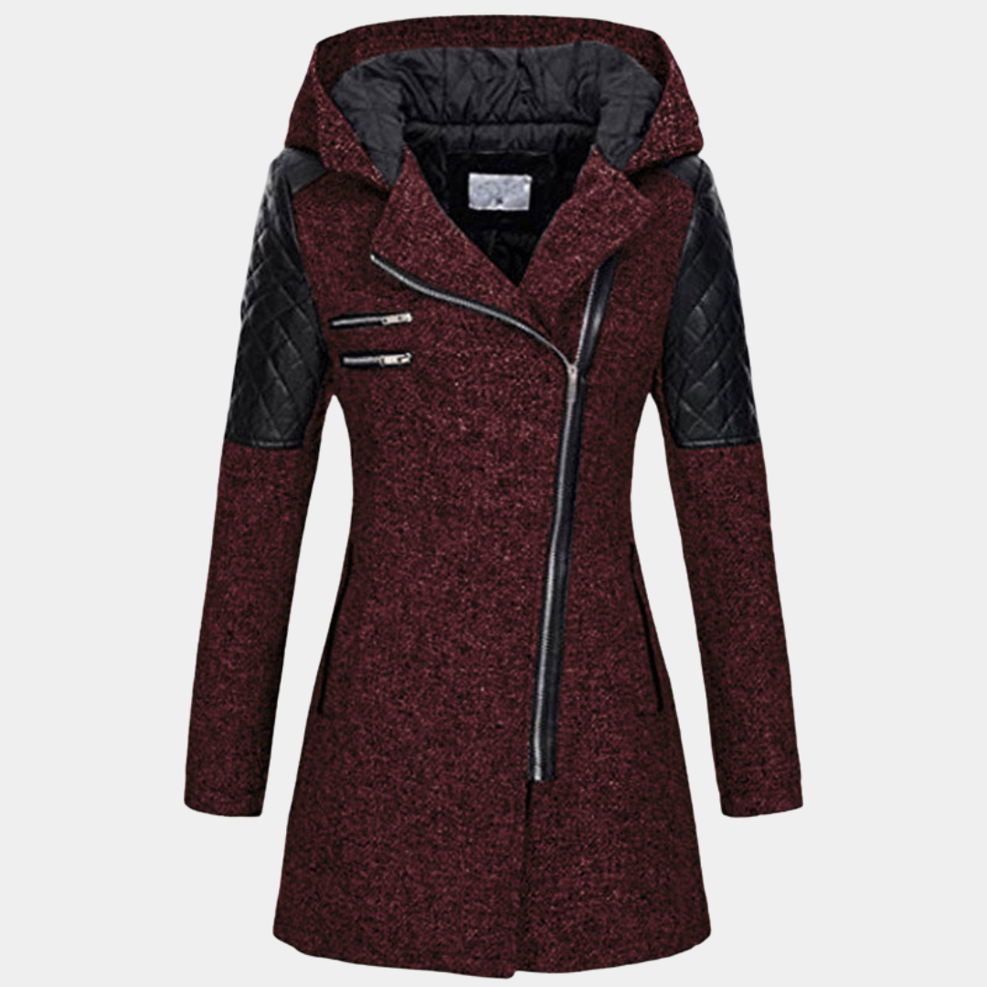 Daisy | Women's Asymmetric Zip Hooded Coat