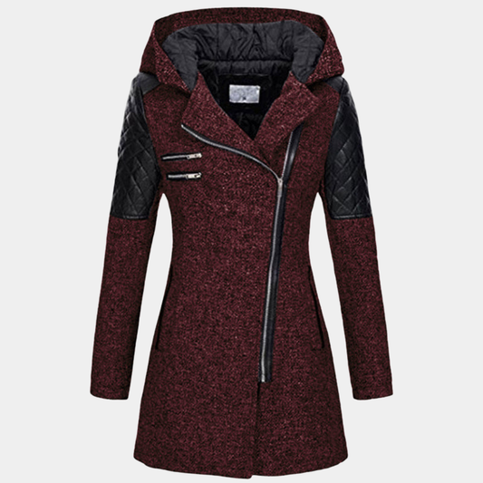 Daisy | Women's Asymmetric Zip Hooded Coat