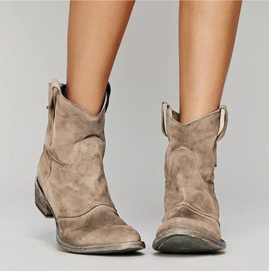 Amber | Women's Suede-Effect Western Ankle Boots