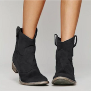 Amber | Women's Suede-Effect Western Ankle Boots