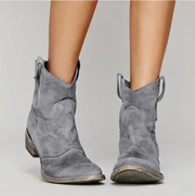 Amber | Women's Suede-Effect Western Ankle Boots