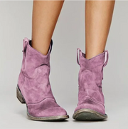 Amber | Women's Suede-Effect Western Ankle Boots