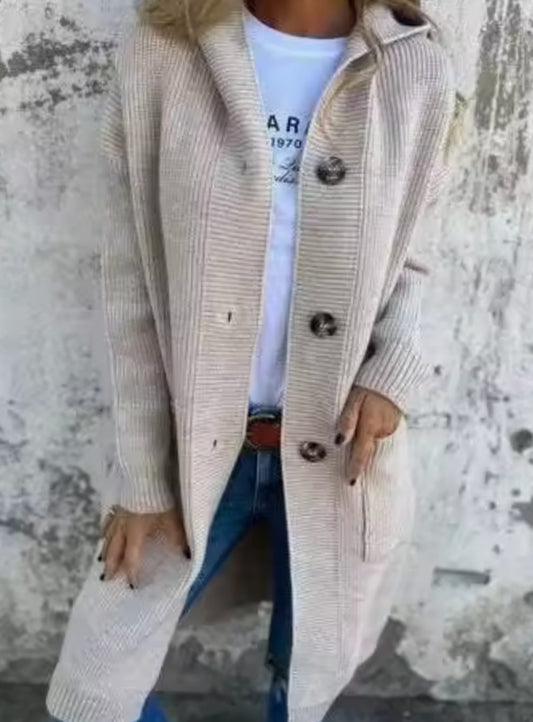 Vanessa | Women's Long Hooded Knit Cardigan
