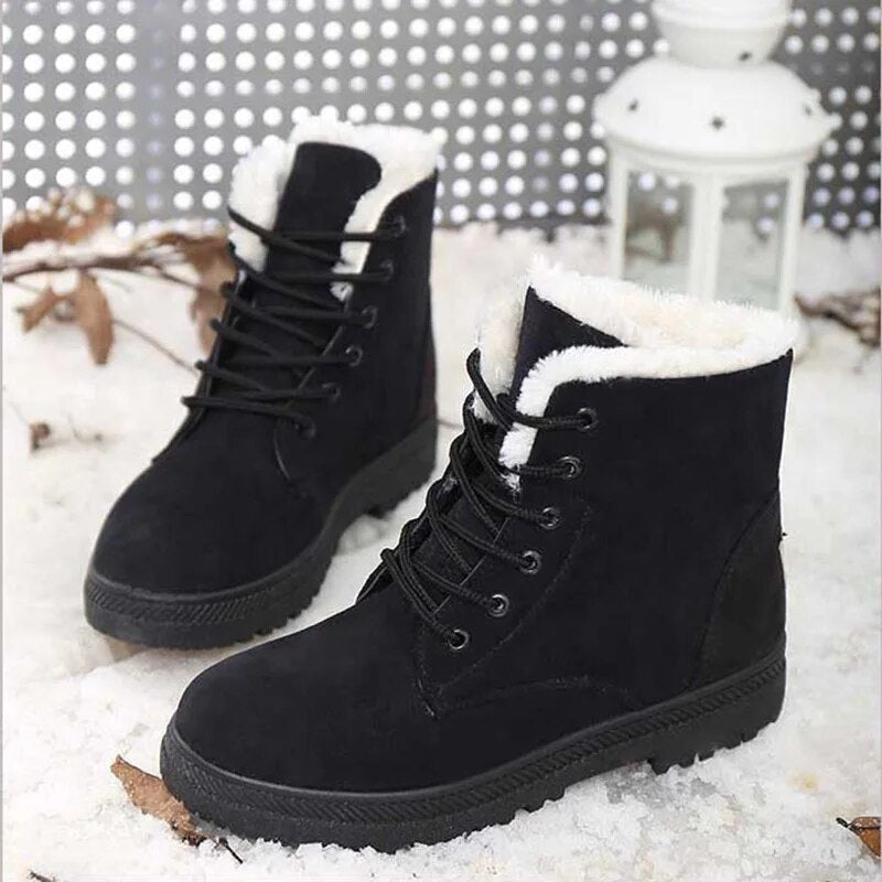 Camilla | Women's Sherpa-Lined Faux Suede Lace-Up Boots