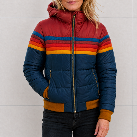 Ruby | Women's Retro Stripe Puffer Jacket