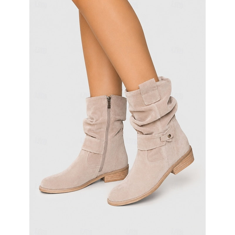 Elsie | Women's Comfort Slouch Suede Look Boots