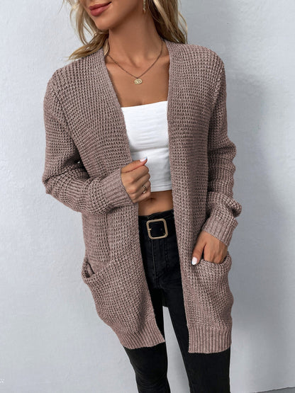 Isabella | Women's Waffle Knit Longline Cardigan