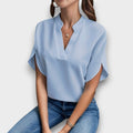 Cordelia | Women's Notch Neck Petal Sleeve Blouse