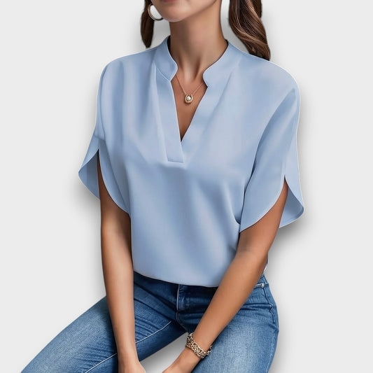 Cordelia | Women's Notch Neck Petal Sleeve Blouse