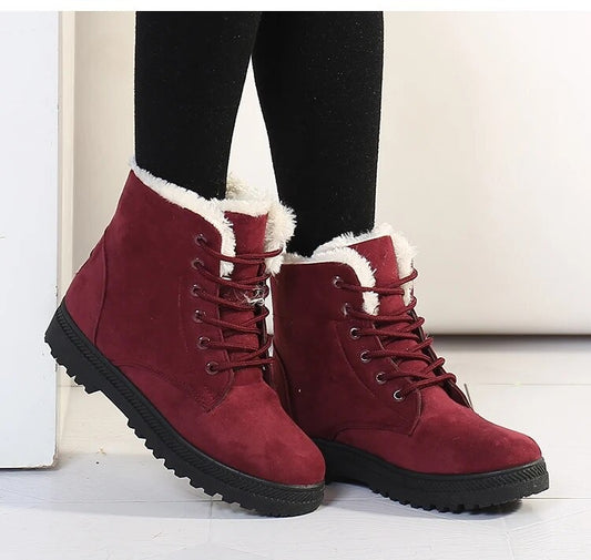 Camilla | Women's Sherpa-Lined Faux Suede Lace-Up Boots
