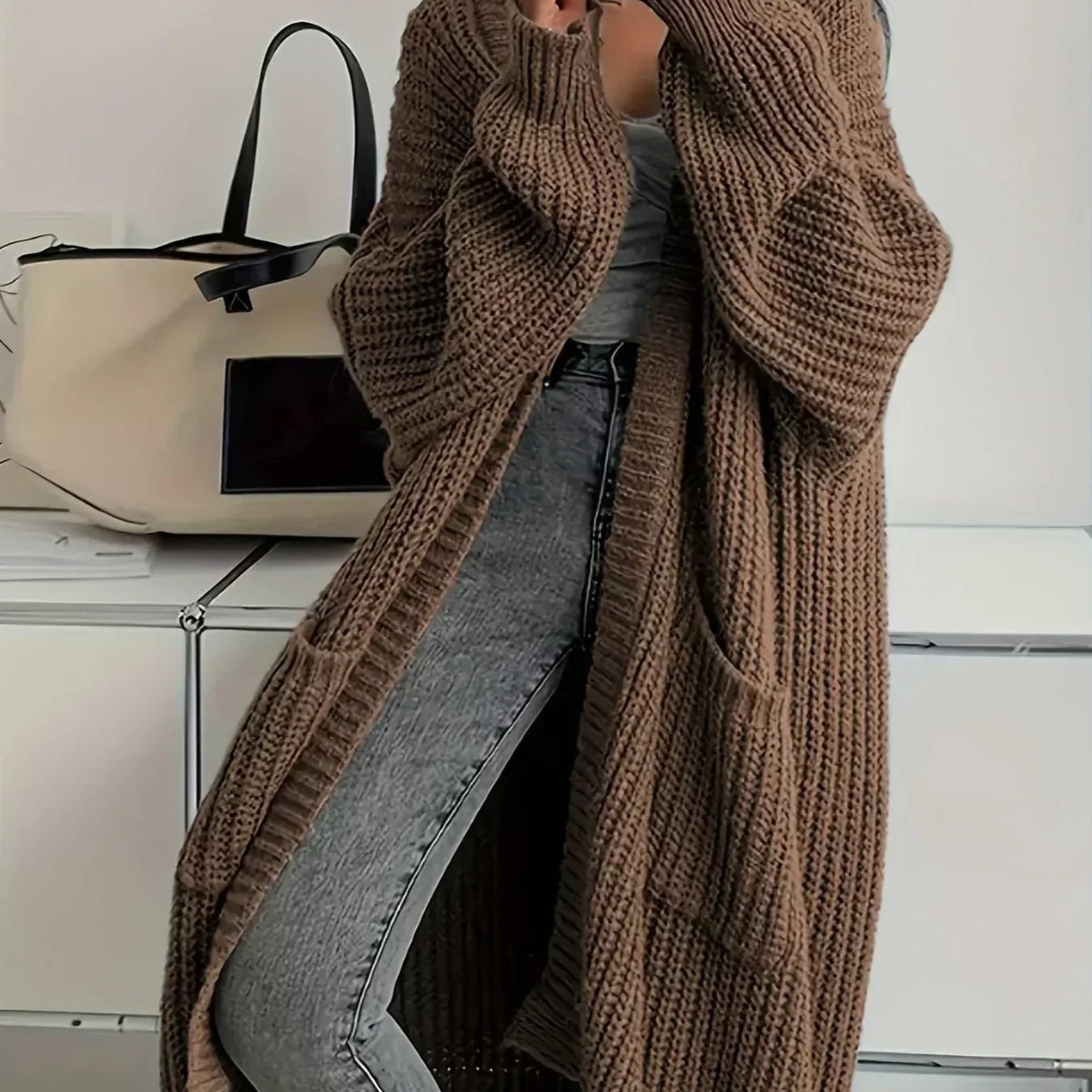 Rose | Women's Long Chunky Knit Cardigan