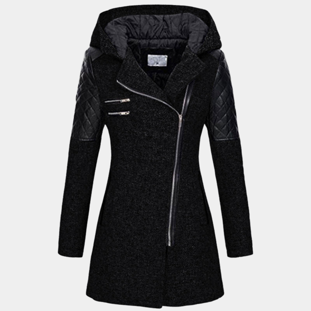 Daisy | Women's Asymmetric Zip Hooded Coat