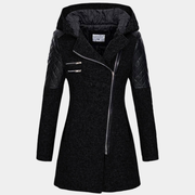 Daisy | Women's Asymmetric Zip Hooded Coat