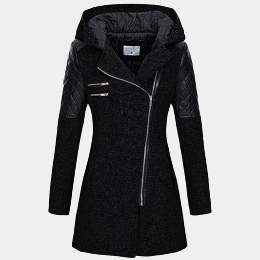 Daisy | Women's Asymmetric Zip Hooded Coat