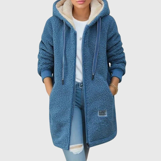 Ivy | Women's Teddy Fleece Hooded Long Jacket