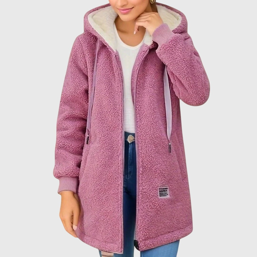 Ivy | Women's Teddy Fleece Hooded Long Jacket