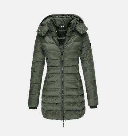 Nora | Women's Long Puffer Jacket with Hood